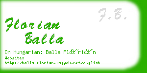 florian balla business card